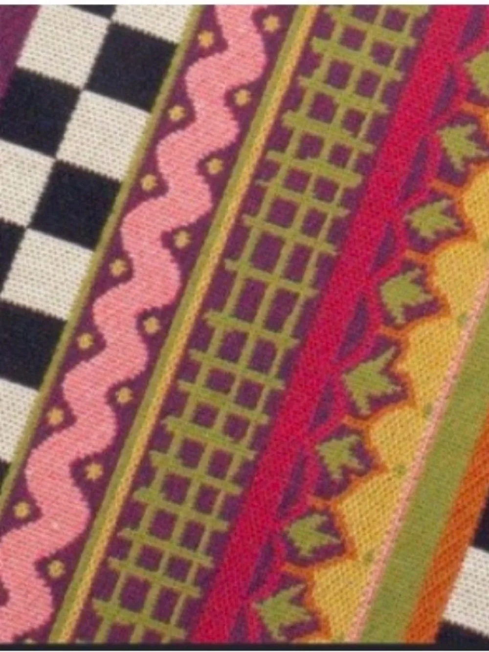 NWOT Mackenzie-Childs table runner fabric check print: Pristine, RARE, New